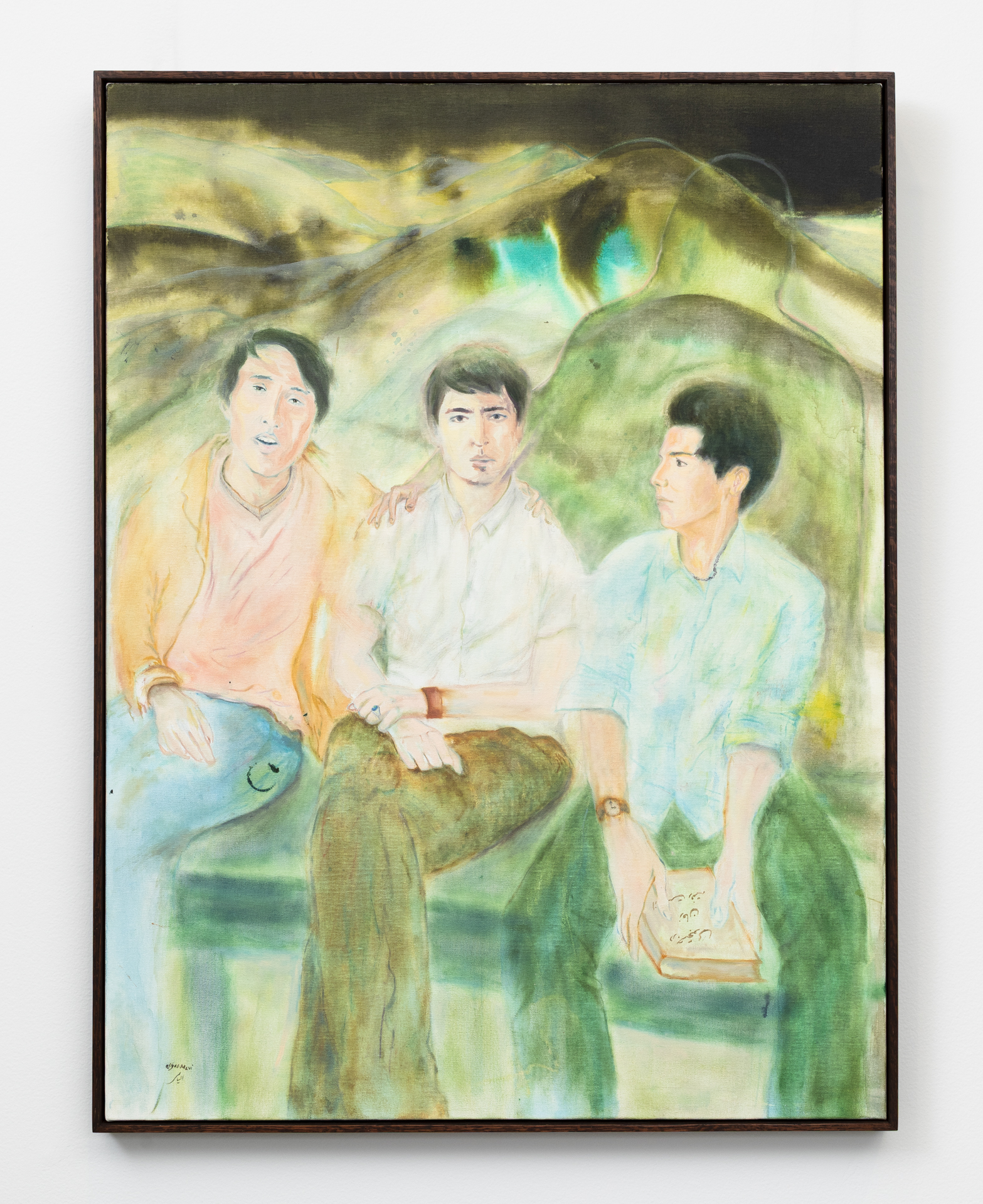 Elyas Alavi, 'Face to Face', 2025, oil on canvas. Photo: Jessica Maurer.