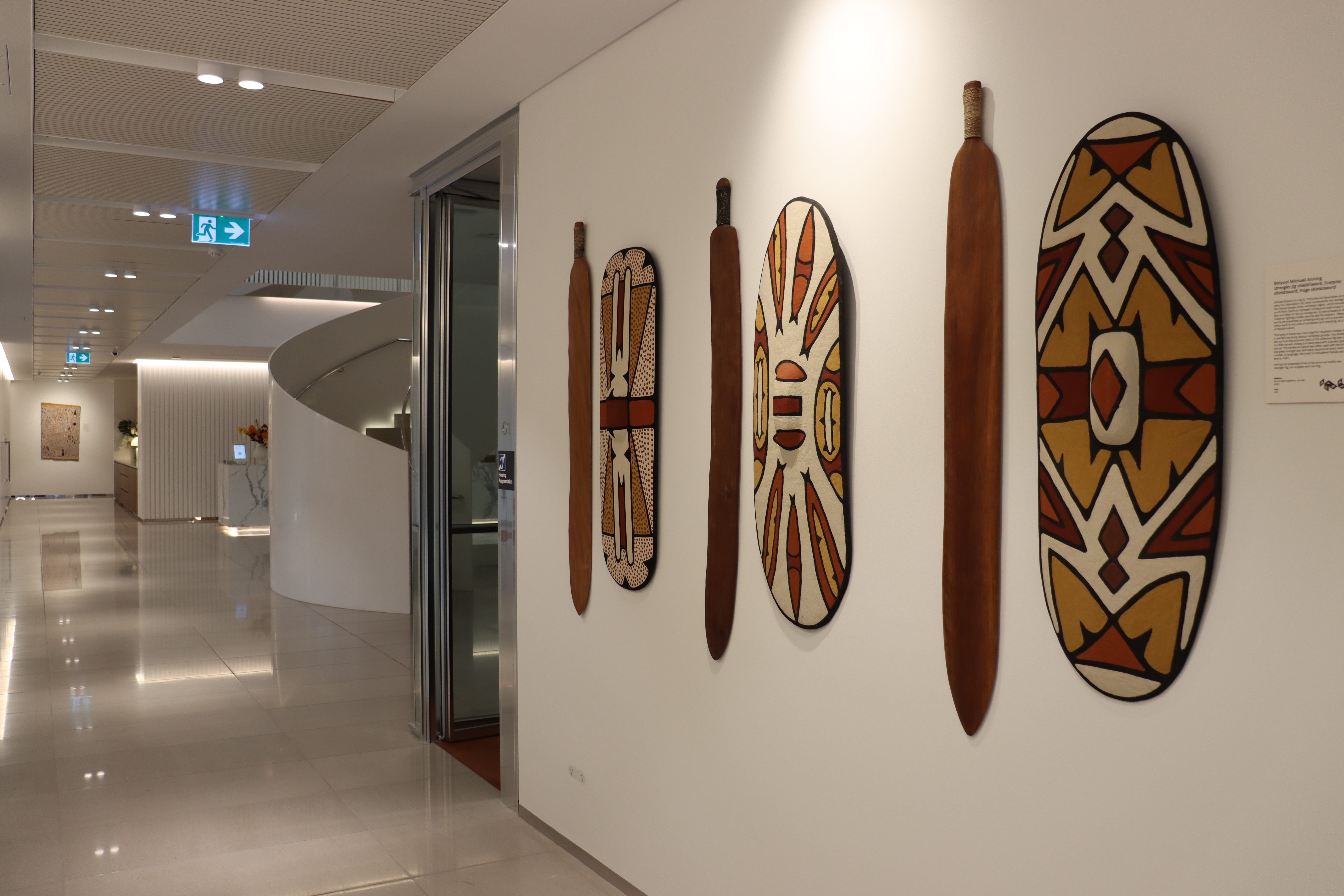 Installation view, Artbank client Brookfield Sydney featuring artwork by Boiyool Michael Anning, Sydney, 2024.