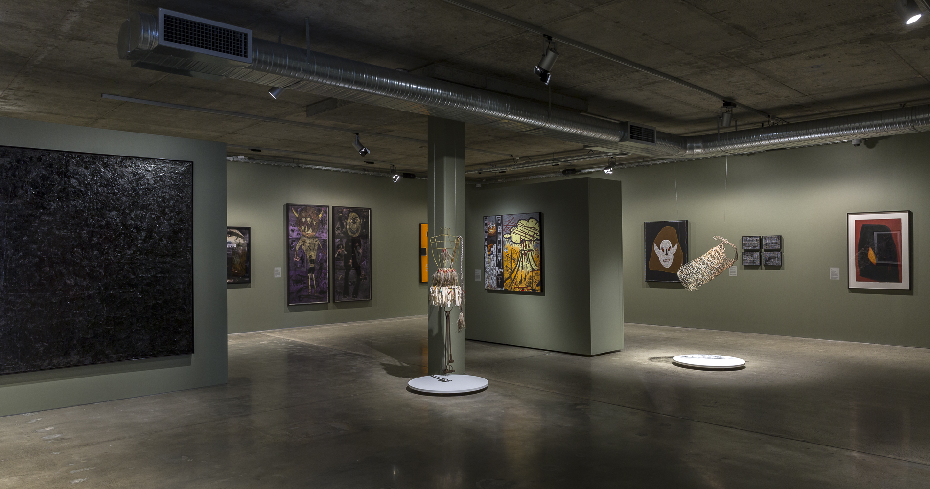 Installation view, 'Darkness on the Edge of Town' exhibition curated by Clothilde Bullen, Artbank Sydney, 2016. Photo courtesy of Artbank.