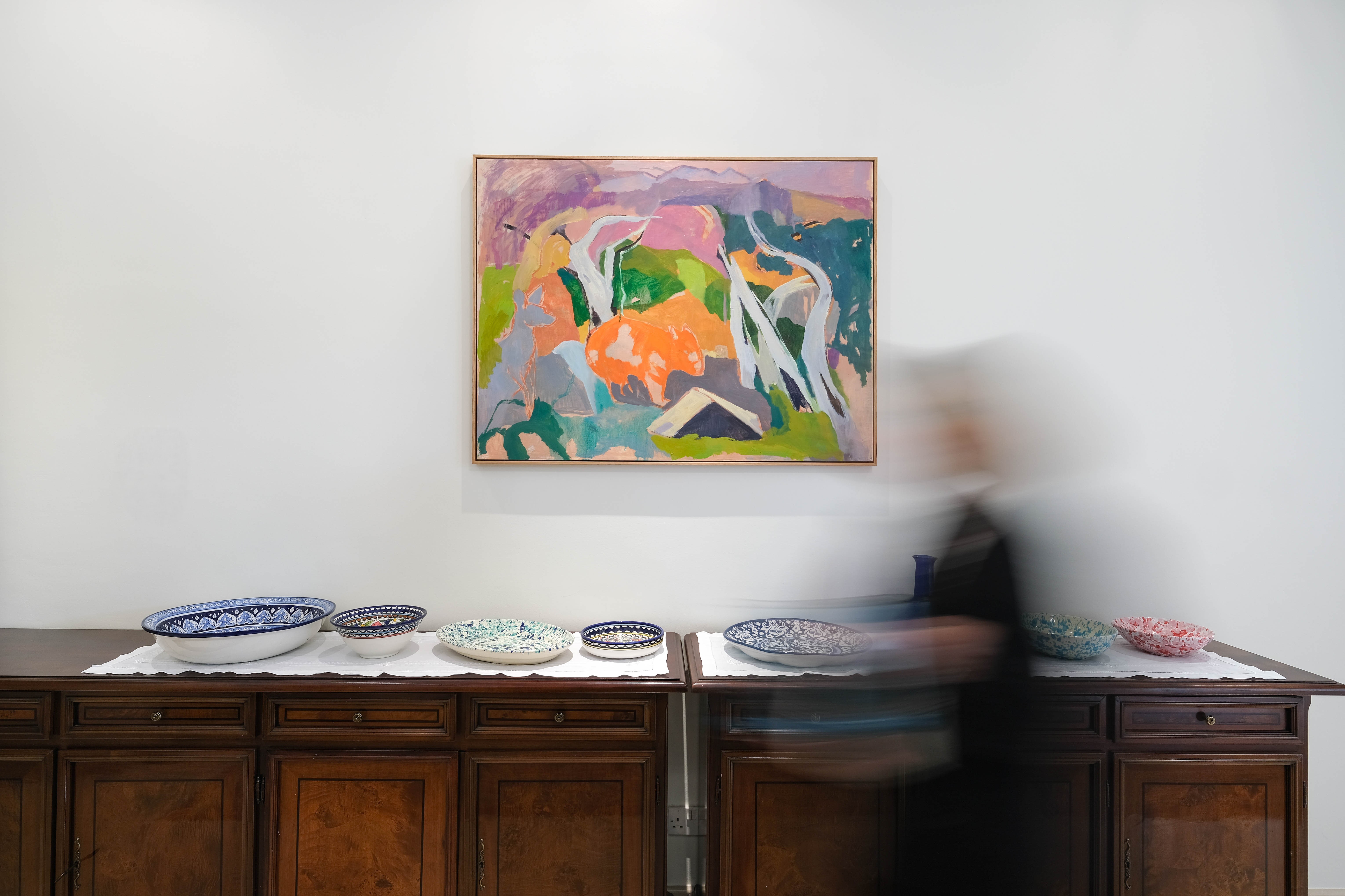 Installation view, Artbank client Australian Embassy Kuwait featuring artwork by Ochre Lawson, Kuwait, 2025. Photo: Muneera Al Yahya.