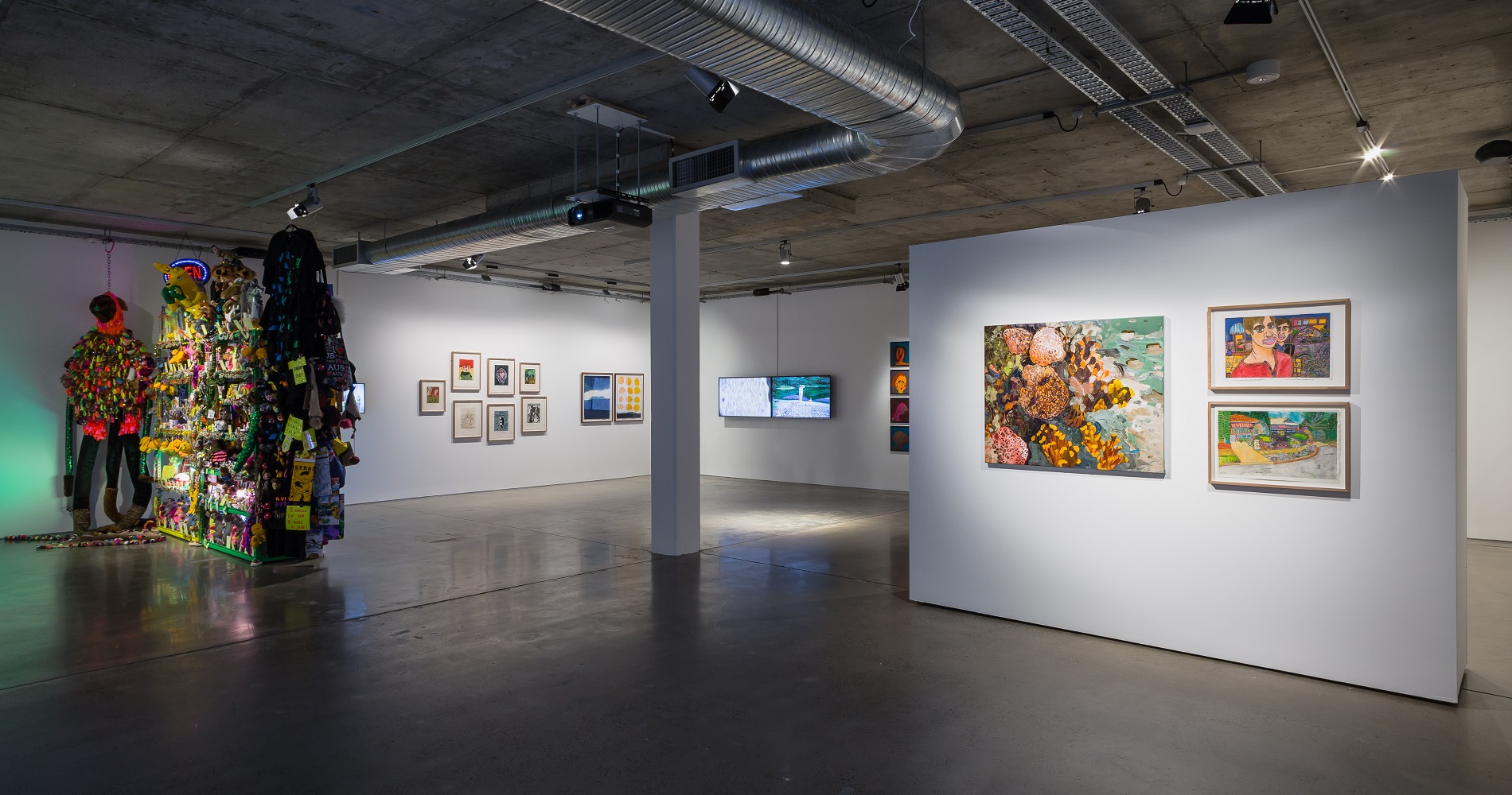 Installation view, Good Neighbours exhibition curated by Daniel Mudie Cunningham and Miriam Kelly, Artbank Sydney, 2017. Photo: Document Photography
