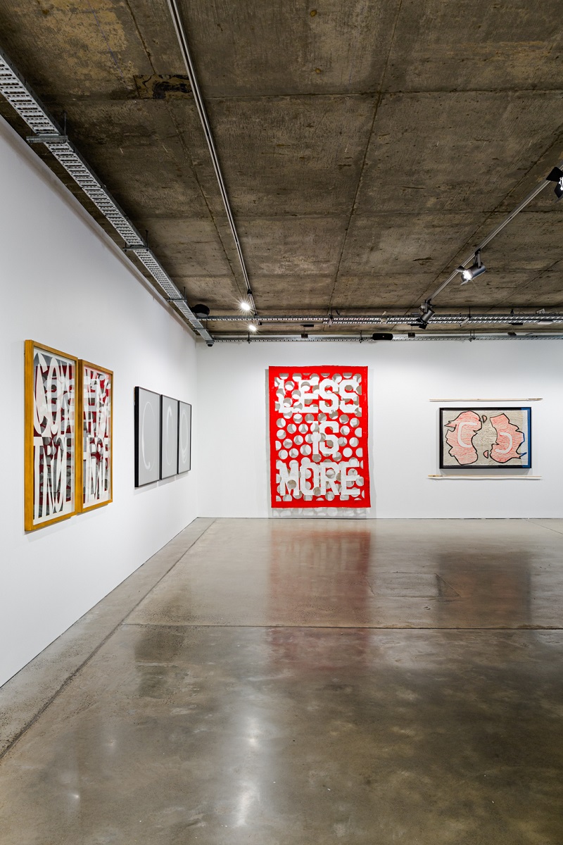 Installation view, 'Let's Talk About Text' exhibition curated by Daniel Mudie Cunningham and Miriam Kelly, Artbank Sydney, 2017. Photo courtesy of Artbank.