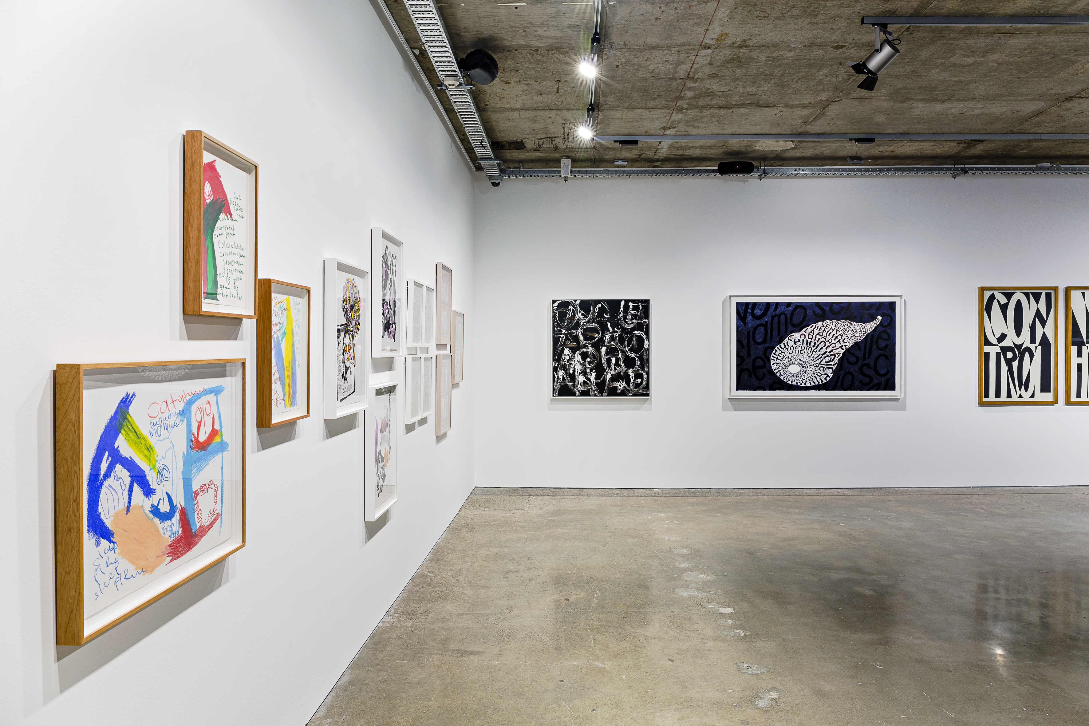 Installation view, Let’s Talk About Text exhibition curated by Daniel Mudie Cunningham and Miriam Kelly, Artbank Sydney, 2017. Photo: Document Photography